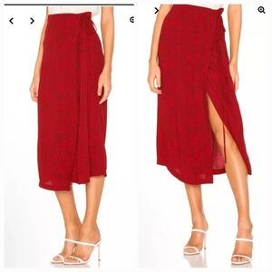Elegant Red Wrap Skirt